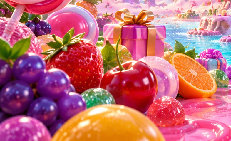 Candy shapes become landmarks for the matching game.